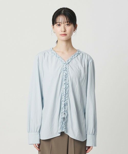 BEAUTY&YOUTH UNITED ARROWS / ビューティー&ユース ユナイテッドアローズ シャツ・ブラウス | 【WEB限定 Wardrobe DAILY MINIMAL】ラッフル Vネックブラウス ウォッシャブル | 詳細16