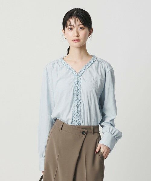 BEAUTY&YOUTH UNITED ARROWS / ビューティー&ユース ユナイテッドアローズ シャツ・ブラウス | 【WEB限定 Wardrobe DAILY MINIMAL】ラッフル Vネックブラウス ウォッシャブル | 詳細13