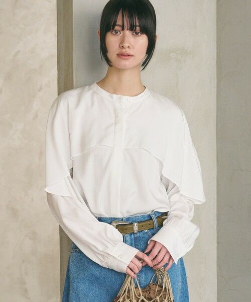 BEAUTY&YOUTH UNITED ARROWS / ビューティー&ユース ユナイテッドアローズ シャツ・ブラウス | 【WEB限定 Wardrobe DAILY MINIMAL】フリルレイヤーブラウス ウォッシャブル（WHITE）