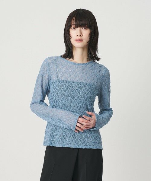 BEAUTY&YOUTH UNITED ARROWS / ビューティー&ユース ユナイテッドアローズ カットソー | フラワーレース プルオーバー（COBALT）