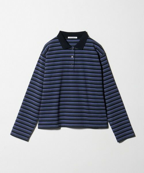 BEAUTY&YOUTH UNITED ARROWS / ビューティー&ユース ユナイテッドアローズ カットソー | コットンボーダー ポロカラー プルオーバー（NAVY）