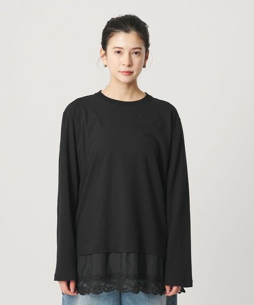 BEAUTY&YOUTH UNITED ARROWS / ビューティー&ユース ユナイテッドアローズ カットソー | レースドッキング　ロングスリーブTシャツ | 詳細18