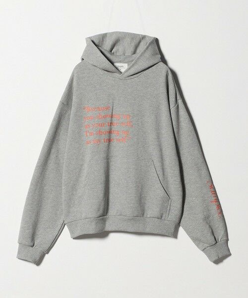 BEAUTY&YOUTH UNITED ARROWS / ビューティー&ユース ユナイテッドアローズ スウェット | 【別注】＜Samplee＞プリント スウェットフーディ（LT.GRAY）