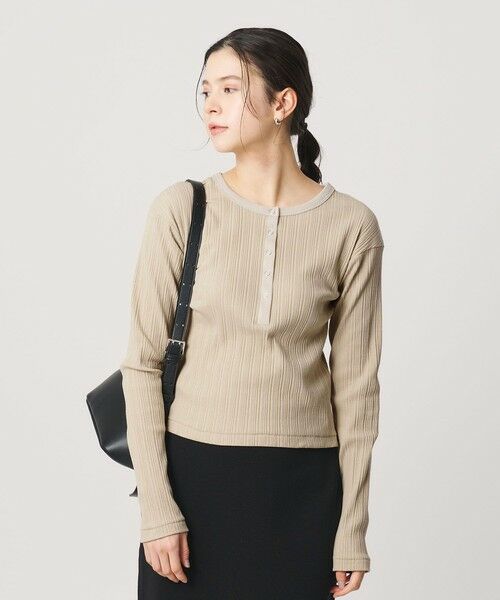 BEAUTY&YOUTH UNITED ARROWS / ビューティー&ユース ユナイテッドアローズ カットソー | 【WEB限定】ランダムリブ ヘンリーネック スナッププルオーバー | 詳細16
