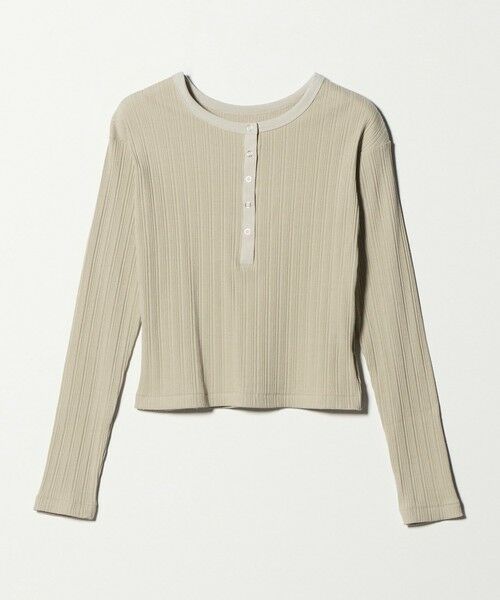 BEAUTY&YOUTH UNITED ARROWS / ビューティー&ユース ユナイテッドアローズ カットソー | 【WEB限定】ランダムリブ ヘンリーネック スナッププルオーバー（BEIGE）
