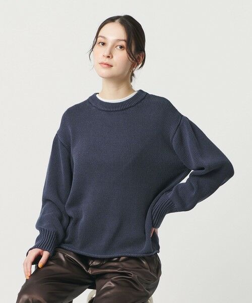 BEAUTY&YOUTH UNITED ARROWS / ビューティー&ユース ユナイテッドアローズ ニット・セーター | フェード クルーネックニットプルオーバー（NAVY）