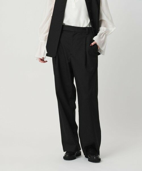 BEAUTY&YOUTH UNITED ARROWS / ビューティー&ユース ユナイテッドアローズ その他パンツ | ツイードライク タックワイドパンツ | 詳細1