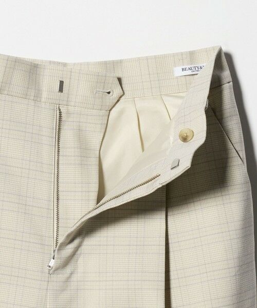 BEAUTY&YOUTH UNITED ARROWS / ビューティー&ユース ユナイテッドアローズ スラックス・ドレスパンツ | ポリエステルブレンド チェック ワイドヘムパンツ | 詳細11