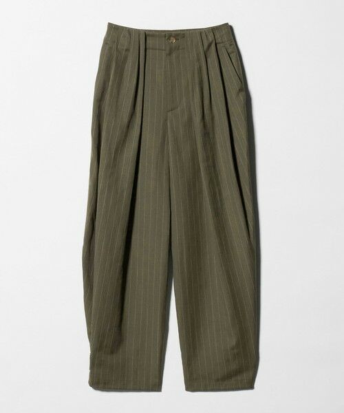 BEAUTY&YOUTH UNITED ARROWS / ビューティー&ユース ユナイテッドアローズ スラックス・ドレスパンツ | 麻ブレンド ストライプ タブ タックパンツ | 詳細18
