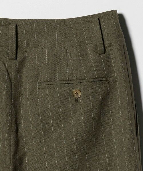 BEAUTY&YOUTH UNITED ARROWS / ビューティー&ユース ユナイテッドアローズ スラックス・ドレスパンツ | 麻ブレンド ストライプ タブ タックパンツ | 詳細22