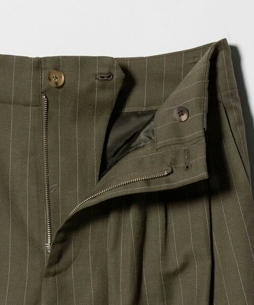 BEAUTY&YOUTH UNITED ARROWS / ビューティー&ユース ユナイテッドアローズ スラックス・ドレスパンツ | 麻ブレンド ストライプ タブ タックパンツ | 詳細23
