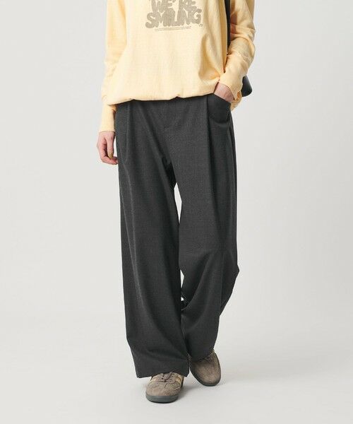 BEAUTY&YOUTH UNITED ARROWS / ビューティー&ユース ユナイテッドアローズ その他パンツ | ウールブレンド ツイルバックゴムパンツ 2 ウォッシャブル（DK.GRAY）