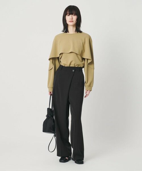 BEAUTY&YOUTH UNITED ARROWS / ビューティー&ユース ユナイテッドアローズ スラックス・ドレスパンツ | 【WEB限定 Wardrobe DAILY MINIMAL】ダブルクロス ラップパンツ ウォッシャブル（BLACK）