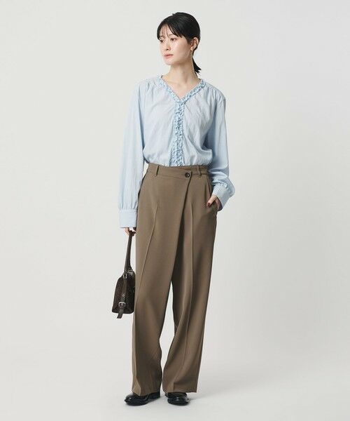 BEAUTY&YOUTH UNITED ARROWS / ビューティー&ユース ユナイテッドアローズ スラックス・ドレスパンツ | 【WEB限定 Wardrobe DAILY MINIMAL】ダブルクロス ラップパンツ ウォッシャブル | 詳細10