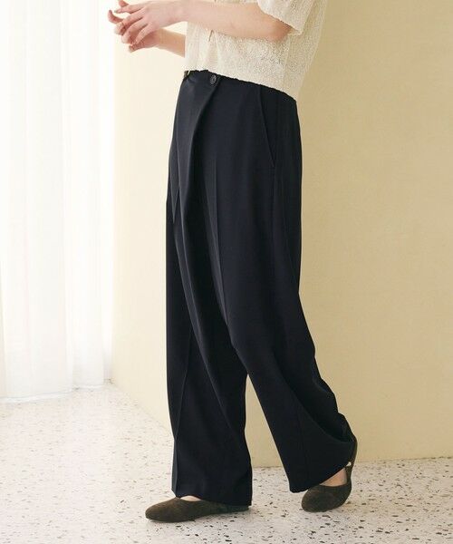 BEAUTY&YOUTH UNITED ARROWS / ビューティー&ユース ユナイテッドアローズ スラックス・ドレスパンツ | 【WEB限定 Wardrobe DAILY MINIMAL】ダブルクロス ラップパンツ ウォッシャブル | 詳細20