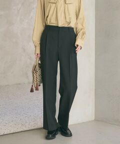 BEAUTY&YOUTH UNITED ARROWS / ビューティー&ユース ユナイテッドアローズ スラックス・ドレスパンツ | 【WEB限定 Wardrobe DAILY MINIMAL】メランジ タックストレートパンツ ウォッシャブル