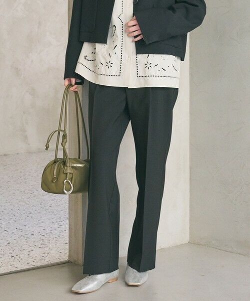 BEAUTY&YOUTH UNITED ARROWS / ビューティー&ユース ユナイテッドアローズ スラックス・ドレスパンツ | 【WEB限定 Wardrobe DAILY MINIMAL】メランジ タックストレートパンツ ウォッシャブル | 詳細3
