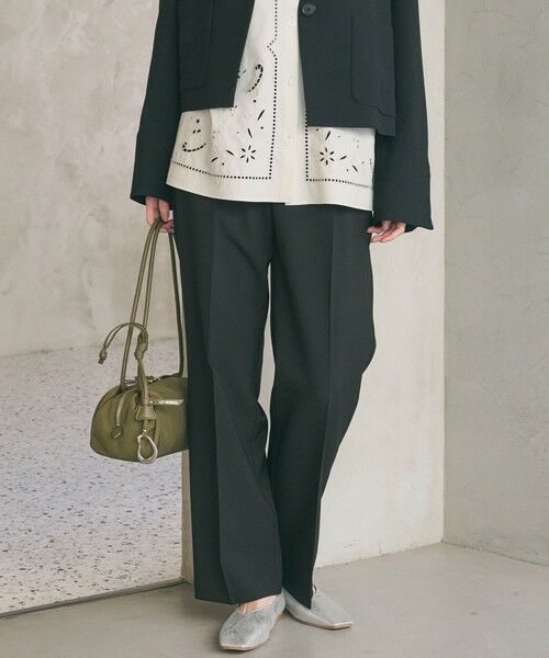 BEAUTY&YOUTH UNITED ARROWS / ビューティー&ユース ユナイテッドアローズ スラックス・ドレスパンツ | 【WEB限定 Wardrobe DAILY MINIMAL】メランジ タックストレートパンツ ウォッシャブル | 詳細4