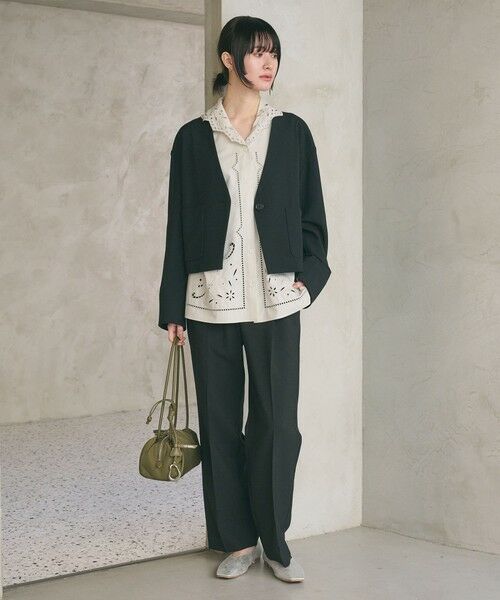 BEAUTY&YOUTH UNITED ARROWS / ビューティー&ユース ユナイテッドアローズ スラックス・ドレスパンツ | 【WEB限定 Wardrobe DAILY MINIMAL】メランジ タックストレートパンツ ウォッシャブル | 詳細5