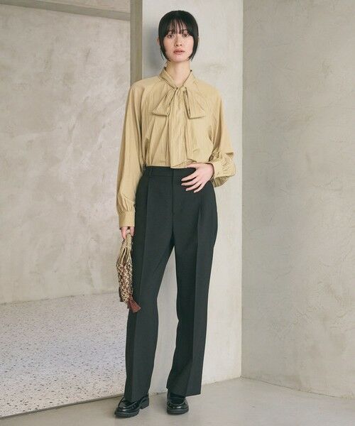 BEAUTY&YOUTH UNITED ARROWS / ビューティー&ユース ユナイテッドアローズ スラックス・ドレスパンツ | 【WEB限定 Wardrobe DAILY MINIMAL】メランジ タックストレートパンツ ウォッシャブル | 詳細1