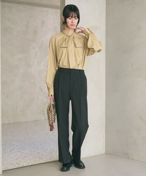 BEAUTY&YOUTH UNITED ARROWS / ビューティー&ユース ユナイテッドアローズ スラックス・ドレスパンツ | 【WEB限定 Wardrobe DAILY MINIMAL】メランジ タックストレートパンツ ウォッシャブル | 詳細2