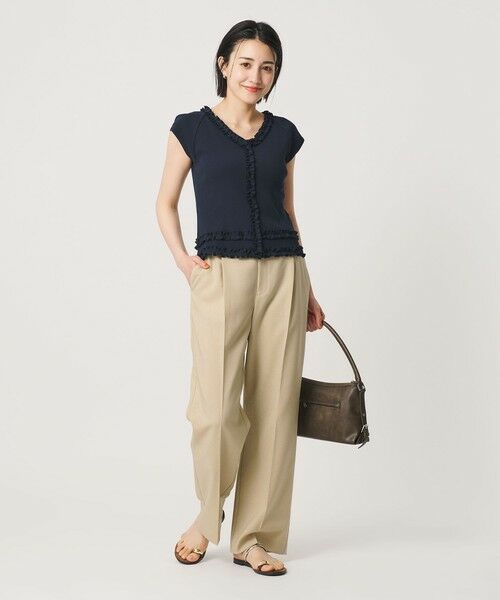 BEAUTY&YOUTH UNITED ARROWS / ビューティー&ユース ユナイテッドアローズ スラックス・ドレスパンツ | 【WEB限定 Wardrobe DAILY MINIMAL】メランジ タックストレートパンツ ウォッシャブル | 詳細8