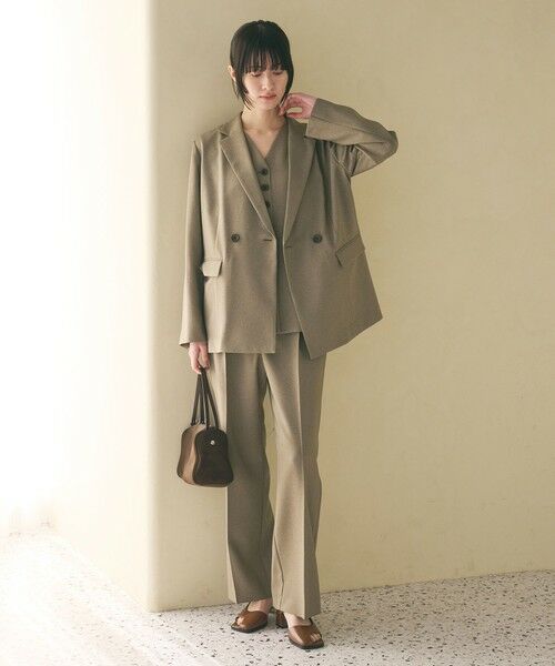 BEAUTY&YOUTH UNITED ARROWS / ビューティー&ユース ユナイテッドアローズ スラックス・ドレスパンツ | 【WEB限定 Wardrobe DAILY MINIMAL】メランジ タックストレートパンツ ウォッシャブル | 詳細10