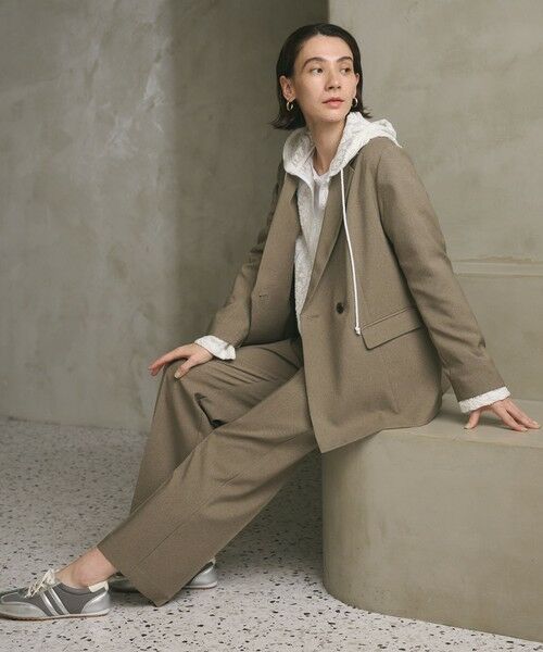 BEAUTY&YOUTH UNITED ARROWS / ビューティー&ユース ユナイテッドアローズ スラックス・ドレスパンツ | 【WEB限定 Wardrobe DAILY MINIMAL】メランジ タックストレートパンツ ウォッシャブル | 詳細14