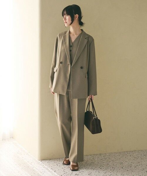 BEAUTY&YOUTH UNITED ARROWS / ビューティー&ユース ユナイテッドアローズ スラックス・ドレスパンツ | 【WEB限定 Wardrobe DAILY MINIMAL】メランジ タックストレートパンツ ウォッシャブル（MOCA）