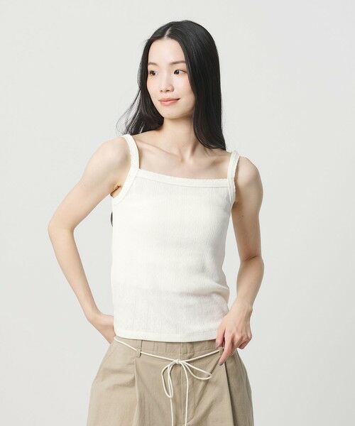 BEAUTY&YOUTH UNITED ARROWS / ビューティー&ユース ユナイテッドアローズ タンクトップ | コットン パターンメッシュ キャミソール | 詳細1