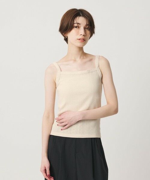 BEAUTY&YOUTH UNITED ARROWS / ビューティー&ユース ユナイテッドアローズ タンクトップ | コットン パターンメッシュ キャミソール | 詳細16