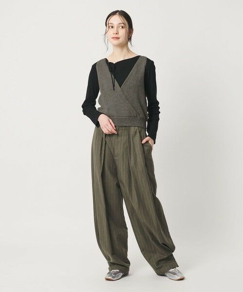 BEAUTY&YOUTH UNITED ARROWS / ビューティー&ユース ユナイテッドアローズ ベスト | コットン麻ブレンド カシュクール 2WAYニットベスト  ウォッシャブル | 詳細2