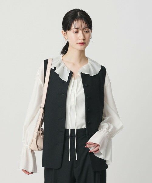 BEAUTY&YOUTH UNITED ARROWS / ビューティー&ユース ユナイテッドアローズ シャツ・ブラウス | ラッフル スキッパーブラウス（OFF WHITE）