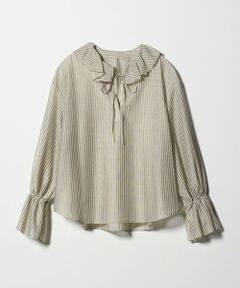 BEAUTY&YOUTH UNITED ARROWS / ビューティー&ユース ユナイテッドアローズ シャツ・ブラウス | ストライプ ラッフル スキッパーブラウス ウォッシャブル