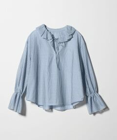 BEAUTY&YOUTH UNITED ARROWS / ビューティー&ユース ユナイテッドアローズ シャツ・ブラウス | ストライプ ラッフル スキッパーブラウス ウォッシャブル