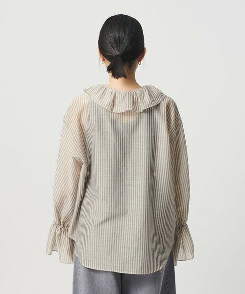 BEAUTY&YOUTH UNITED ARROWS / ビューティー&ユース ユナイテッドアローズ シャツ・ブラウス | ストライプ ラッフル スキッパーブラウス ウォッシャブル | 詳細6