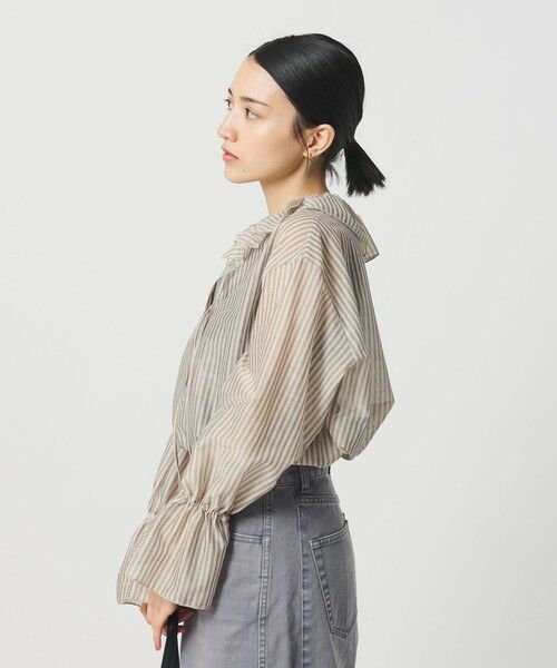 BEAUTY&YOUTH UNITED ARROWS / ビューティー&ユース ユナイテッドアローズ シャツ・ブラウス | ストライプ ラッフル スキッパーブラウス ウォッシャブル | 詳細2