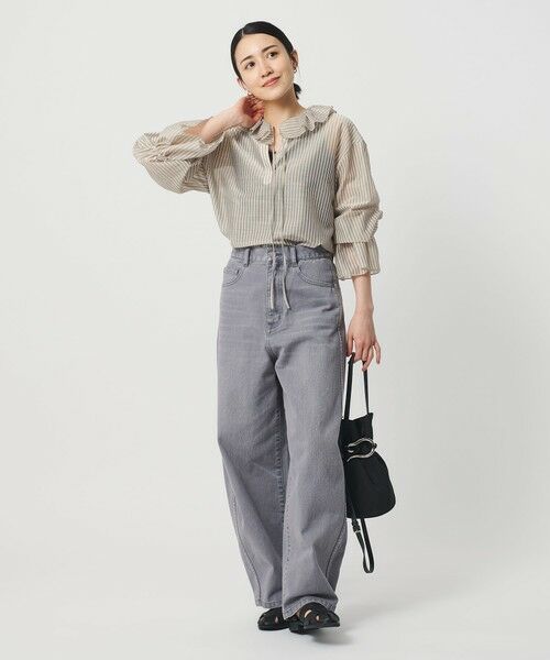 BEAUTY&YOUTH UNITED ARROWS / ビューティー&ユース ユナイテッドアローズ シャツ・ブラウス | ストライプ ラッフル スキッパーブラウス ウォッシャブル | 詳細3