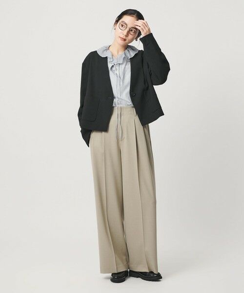 BEAUTY&YOUTH UNITED ARROWS / ビューティー&ユース ユナイテッドアローズ シャツ・ブラウス | ストライプ ラッフル スキッパーブラウス ウォッシャブル | 詳細12