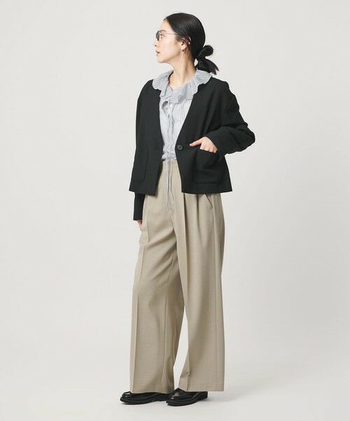 BEAUTY&YOUTH UNITED ARROWS / ビューティー&ユース ユナイテッドアローズ シャツ・ブラウス | ストライプ ラッフル スキッパーブラウス ウォッシャブル | 詳細13