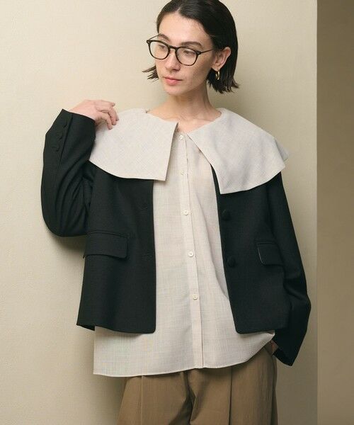 BEAUTY&YOUTH UNITED ARROWS / ビューティー&ユース ユナイテッドアローズ ノーカラージャケット | ツイードライク ノーカラージャケット | 詳細7