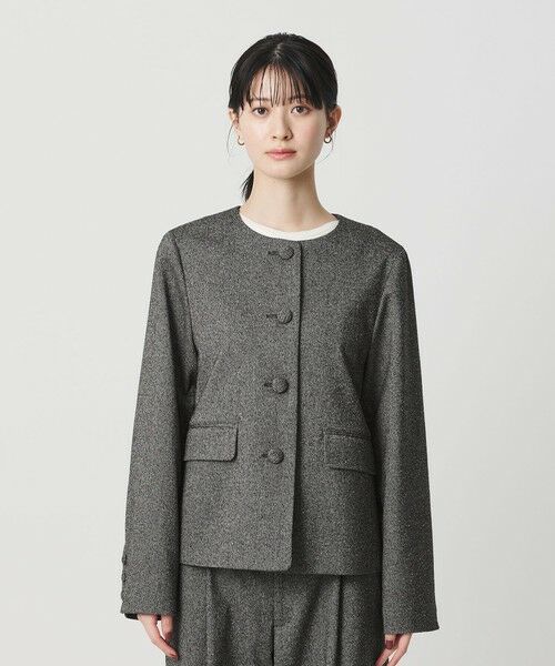 BEAUTY&YOUTH UNITED ARROWS / ビューティー&ユース ユナイテッドアローズ ノーカラージャケット | ツイードライク ノーカラージャケット | 詳細20