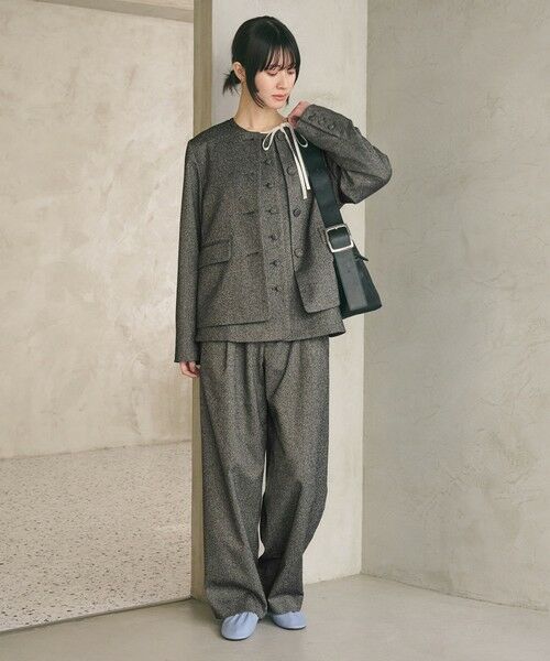 BEAUTY&YOUTH UNITED ARROWS / ビューティー&ユース ユナイテッドアローズ ノーカラージャケット | ツイードライク ノーカラージャケット | 詳細18