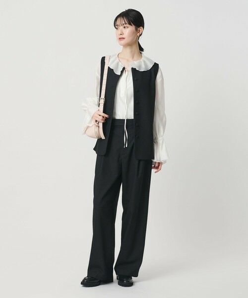 BEAUTY&YOUTH UNITED ARROWS / ビューティー&ユース ユナイテッドアローズ ベスト | ツイードライク バックペプラム ベスト（BLACK）