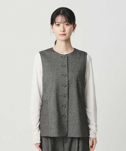 BEAUTY&YOUTH UNITED ARROWS / ビューティー&ユース ユナイテッドアローズ ベスト | ツイードライク バックペプラム ベスト | 詳細14