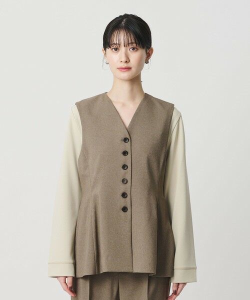 BEAUTY&YOUTH UNITED ARROWS / ビューティー&ユース ユナイテッドアローズ ベスト | 【WEB限定 Wardrobe DAILY MINIMAL】メランジ ペプラムベスト ウォッシャブル | 詳細15