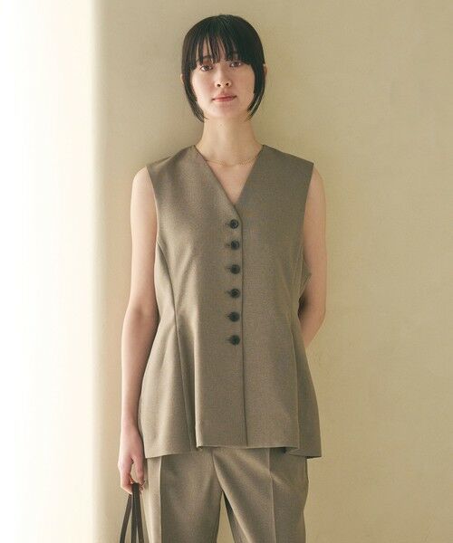 BEAUTY&YOUTH UNITED ARROWS / ビューティー&ユース ユナイテッドアローズ ベスト | 【WEB限定 Wardrobe DAILY MINIMAL】メランジ ペプラムベスト ウォッシャブル | 詳細9