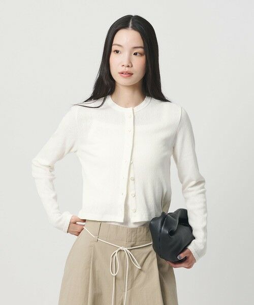 BEAUTY&YOUTH UNITED ARROWS / ビューティー&ユース ユナイテッドアローズ カーディガン・ボレロ | コットン パターンメッシュ カーディガン ウォッシャブル | 詳細1