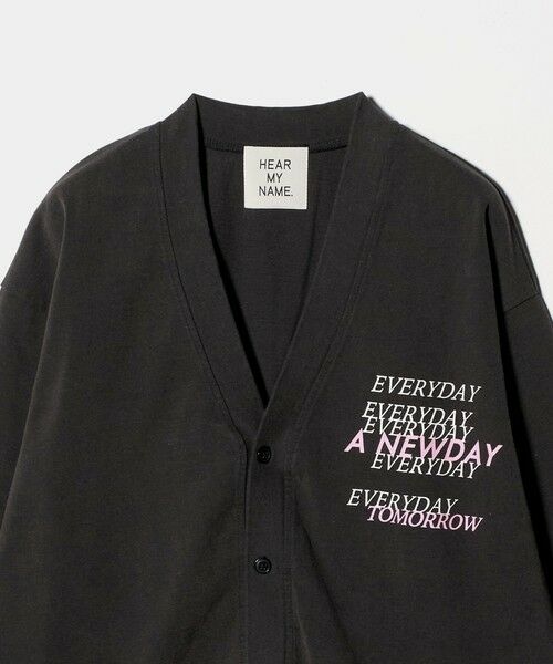 BEAUTY&YOUTH UNITED ARROWS / ビューティー&ユース ユナイテッドアローズ カーディガン・ボレロ | 【別注】＜HEAR MY NAME＞ロゴ スウェットカーディガン ブラック | 詳細2