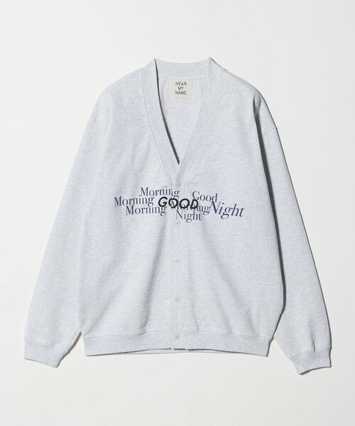 BEAUTY&YOUTH UNITED ARROWS / ビューティー&ユース ユナイテッドアローズ カーディガン・ボレロ | 【別注】＜HEAR MY NAME＞ロゴ スウェットカーディガン グレー（MD.GRAY）